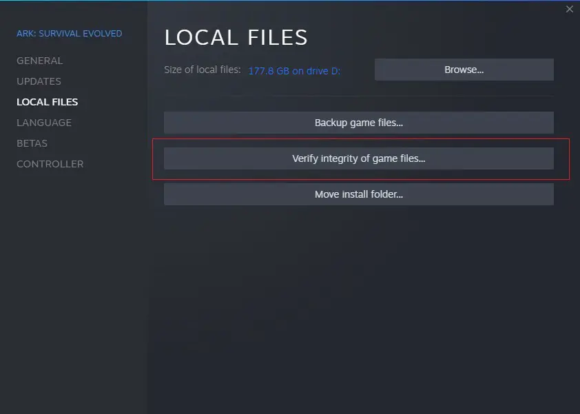 Обновляйте игру Ark и проверяйте целостность файлов