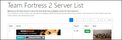 liste des serveurs Team Fortress 2